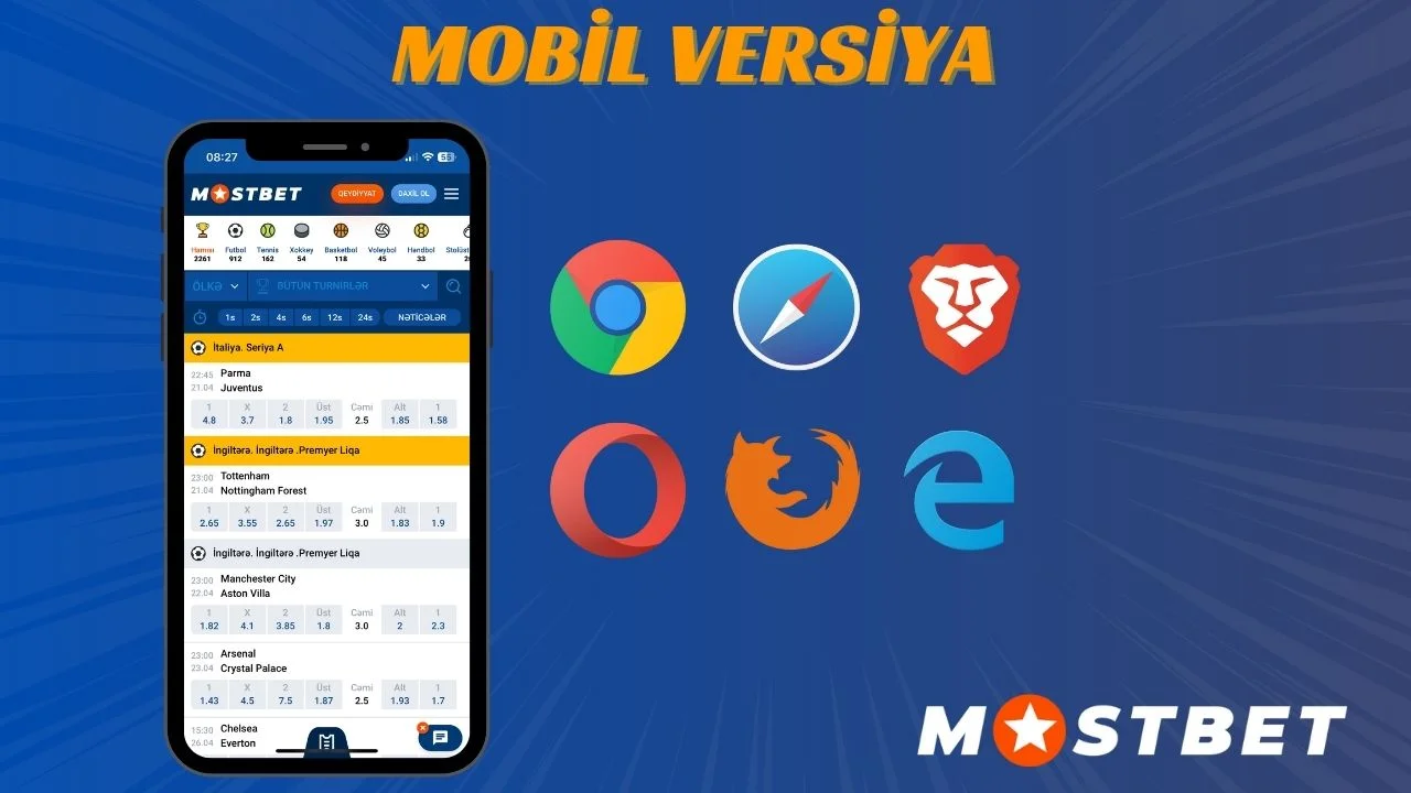 Mostbet mobil sayt ekranı